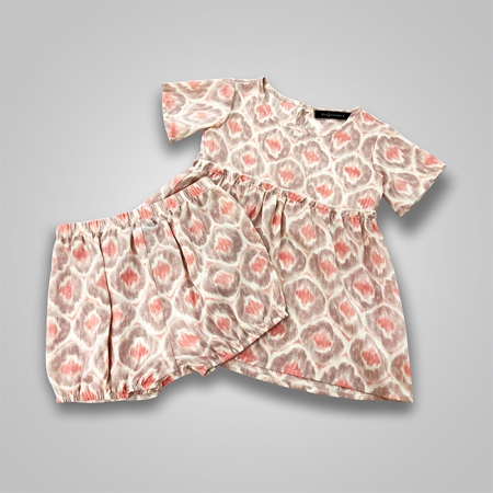 Geometric Print Two-Piece Top & Shorts Set