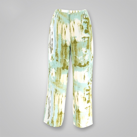 Watercolor Printed Suit Pants