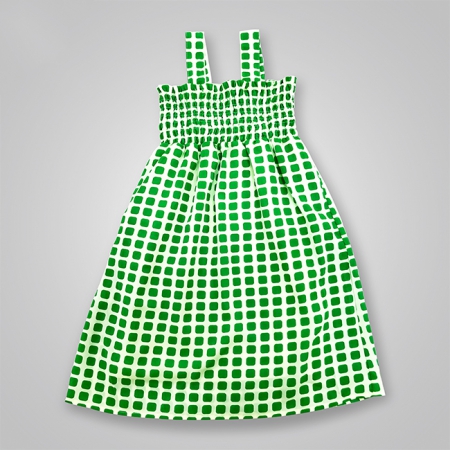 Geometric Print Smocked Midi Dress