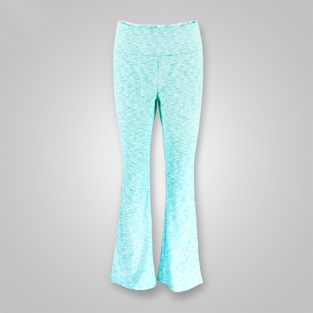 Rib Knit Side Hem Slit Flare Pants