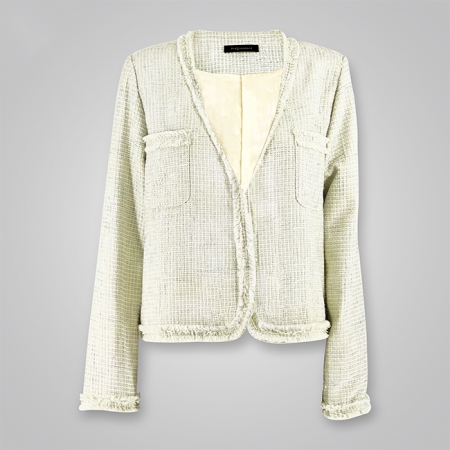 Braided Tweed Trim Blazer