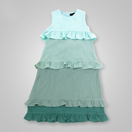 Solid Spliced Ruffles Tiered Maxi Dress