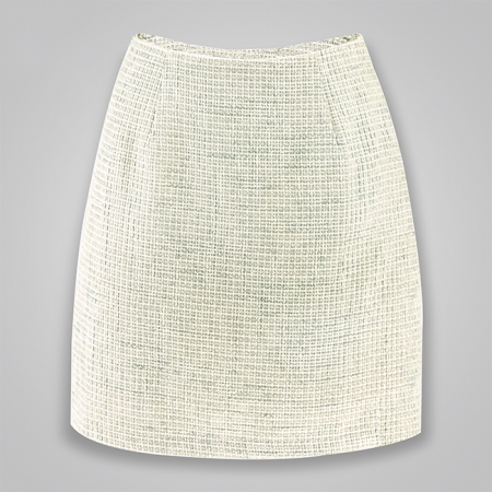 Braided Tweed Mini Straight Skirt