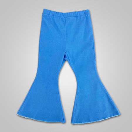 Fringed Hem Bell Bottom Pants
