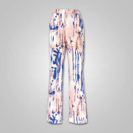 Watercolor Printed Side Slit Suit Pants