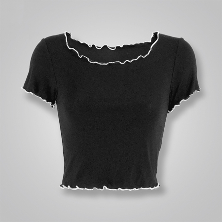 Solid Color Merrow Crop Top