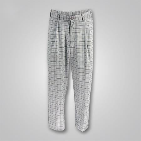 Plaid Drawstring Tailored Trouser
