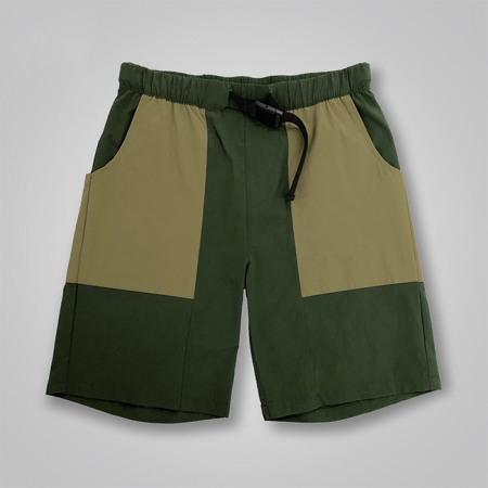 Belt-Waist Two-Tone Shorts