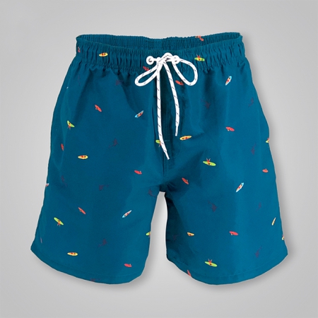 Beach-Print Drawstring Beach Sport Shorts