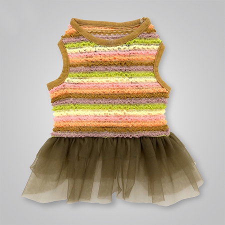 Pet Multi-Color Knit & Tulle dress