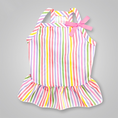 Pet Multi-Color Stripe Dress