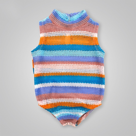 Multi-Color Knit Turtleneck Sleeveless Onesies