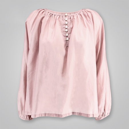 Silky Buttoned Detailed Long Sleeves Top