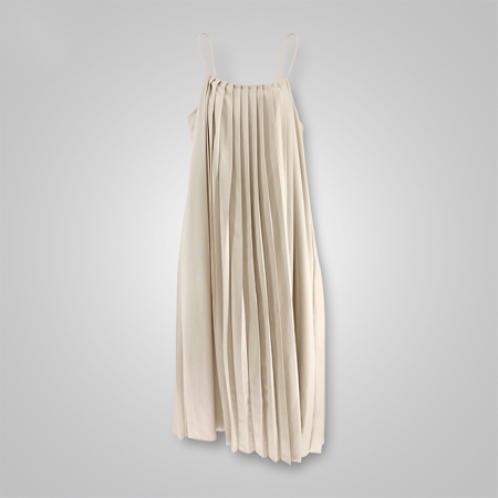Pleated Apron Dress