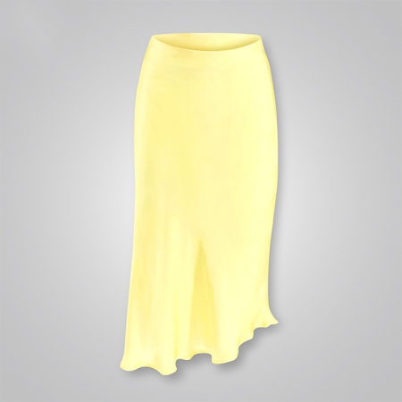 Silky Asymmetric Bodycon Midi Skirt