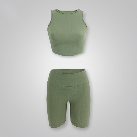 Ribbed Crop Tank & Biker Short Sets