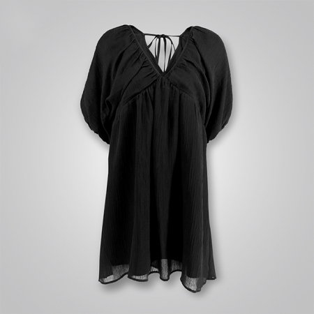Plunging V-Neck Tie Dress