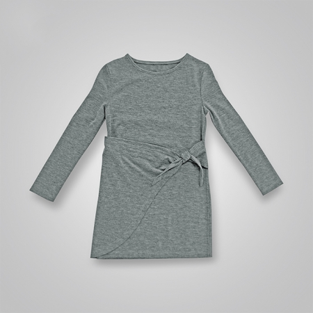  Long Sleeves Tie-Front Dress