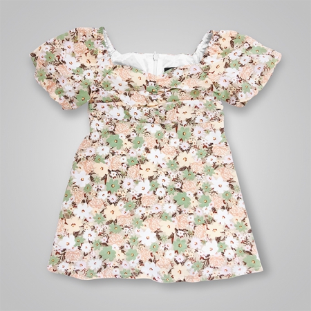 Floral Print Sweetheart Neck Mini Dress