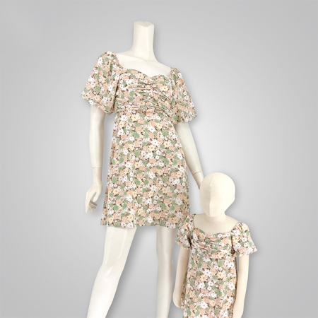 Floral Print Sweetheart Neck Mini Dress