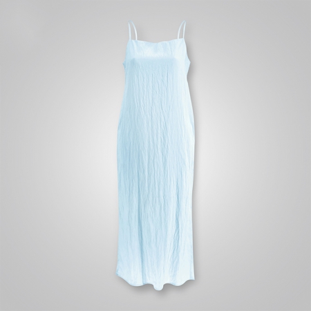 Crinkle-Effect Self-Tie Cami Strap Dress