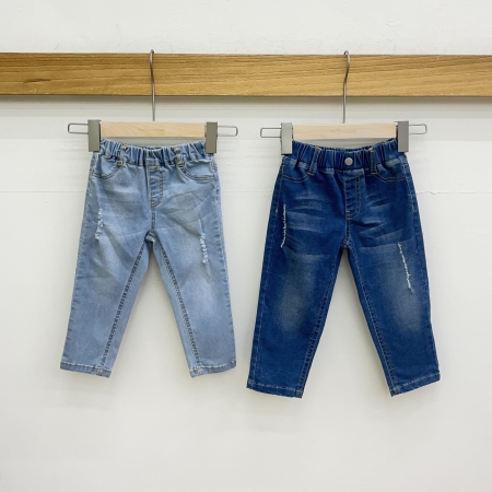 Washed Distressed Denim Jeans