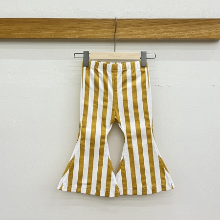 Stripe Pattern Flare Pants