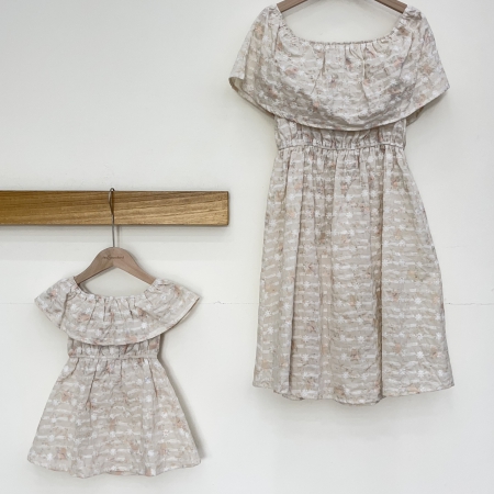 Off-The-Shoulder Embroidery Printed Dress