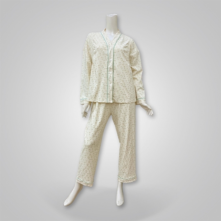 Floral Collarless Button-Down Nursing Loungewear Set