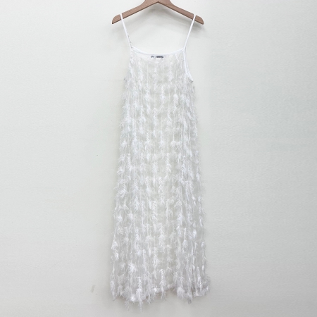 Feather Mesh Cami Dress
