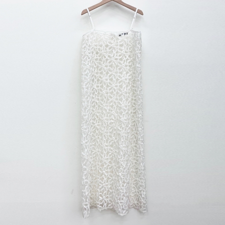 Floral Appliqué Mesh Cami Dress
