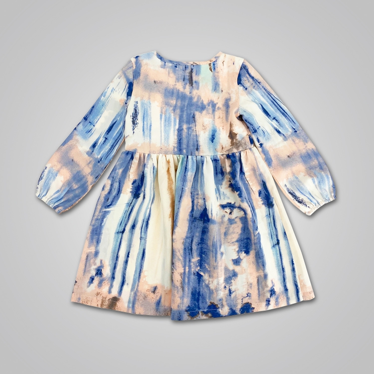 Long Sleeve Smock Dress in Watercolor Print_Dresses_Children_Product ...